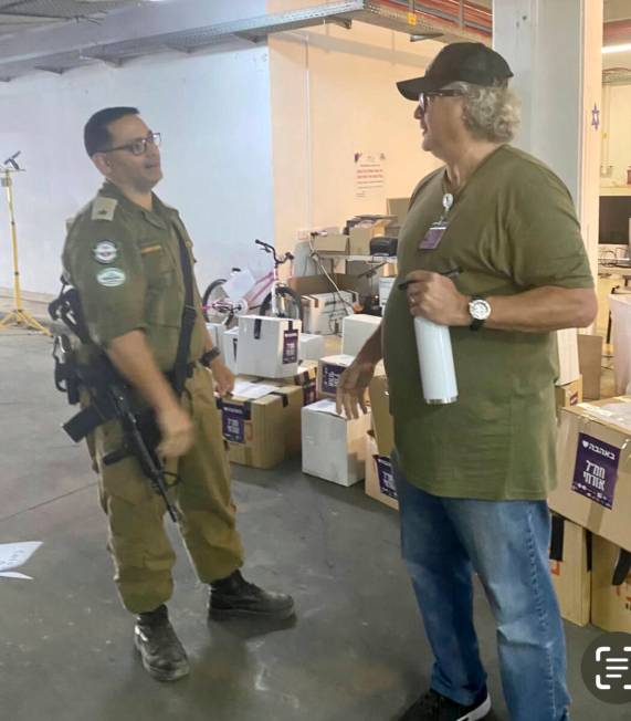 Las Vegas criminal defense attorney David Chernoff meets with an Israel Defense Forces soldier ...