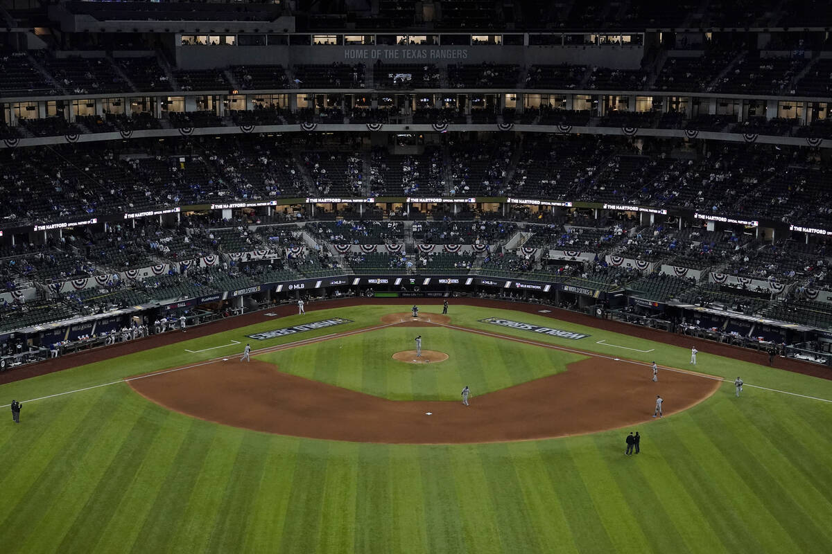 FILE - The Los Angeles Dodgers and Tampa Bay Rays play during the sixth inning in Game 6 of the ...