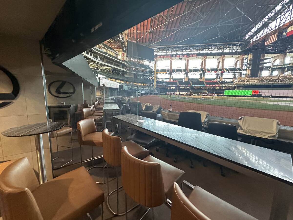 View from a field-level suite at the Texas Rangers' Globe Life Field in Arlington, Texas, as se ...