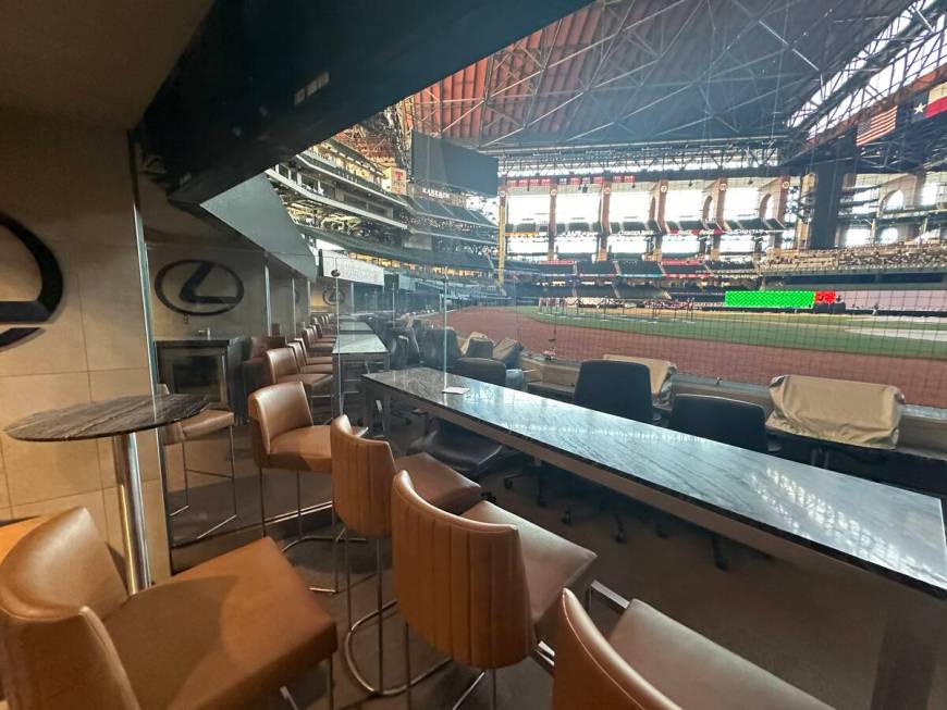 View from a field-level suite at the Texas Rangers' Globe Life Field in Arlington, Texas, as se ...