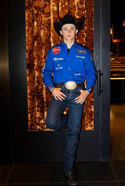 Stetson Wright, PRCA All-Around World Champion, poses for a portrait during a shoot for the Nat ...