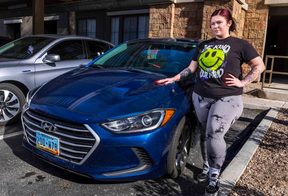 Cassidy Faulkner, who had her Hyundai Elantra stolen from her apartment complex twice in about ...