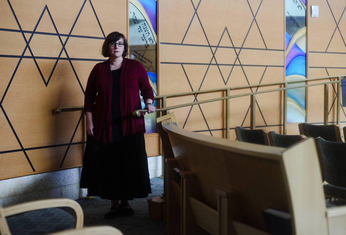 Rabbi Ilana Baden in the sanctuary of her synagogue Temple Sinai in Las Vegas, Wednesday, Nov. ...