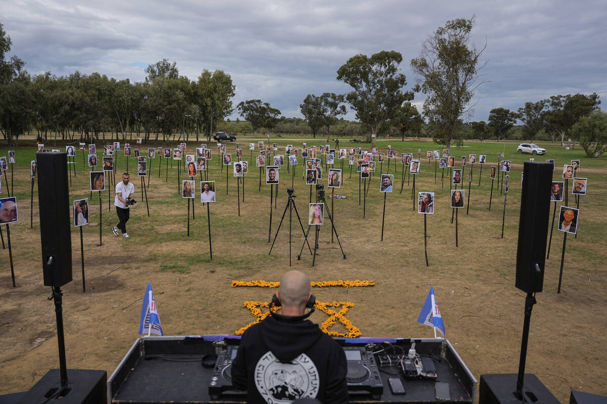 The photos of people killed and taken captive by Hamas militants during their violent rampage t ...