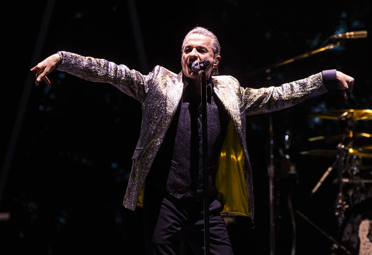 Dave Gahan of Depeche Mode performs at T-Mobile Arena on Friday, Dec. 1, 2023, in Las Vegas. (C ...