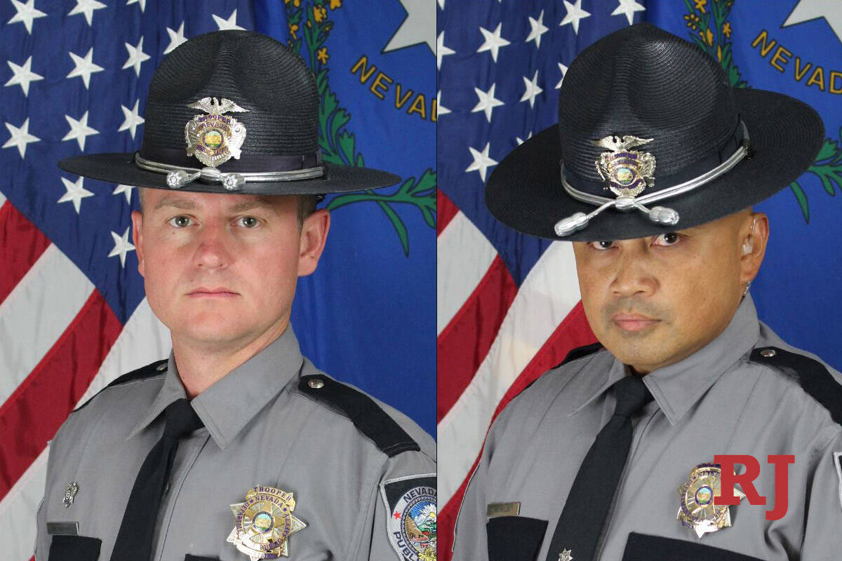 Sergeant Michael Abbate and trooper Alberto Felix. (Nevada Highway Patrol)