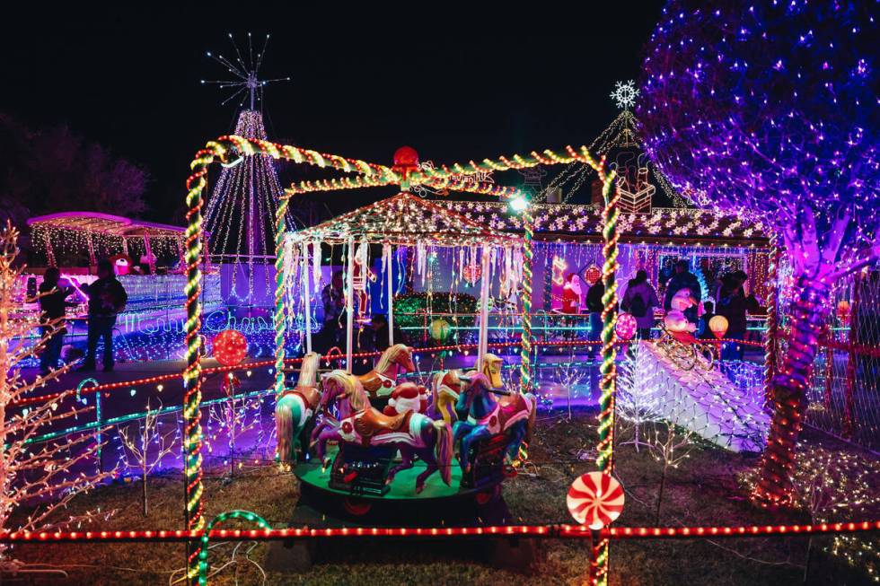 Christmas lights and decor are seen at the home of Dale Ryan and Dyanah Musgrave on Sunday, Dec ...