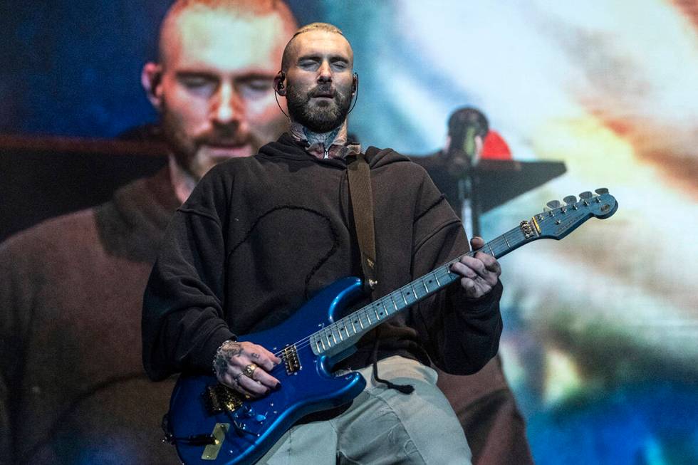 Maroon 5 lead singer Adam Levine performs on stage during the Tinderbox Music Festival in Odens ...