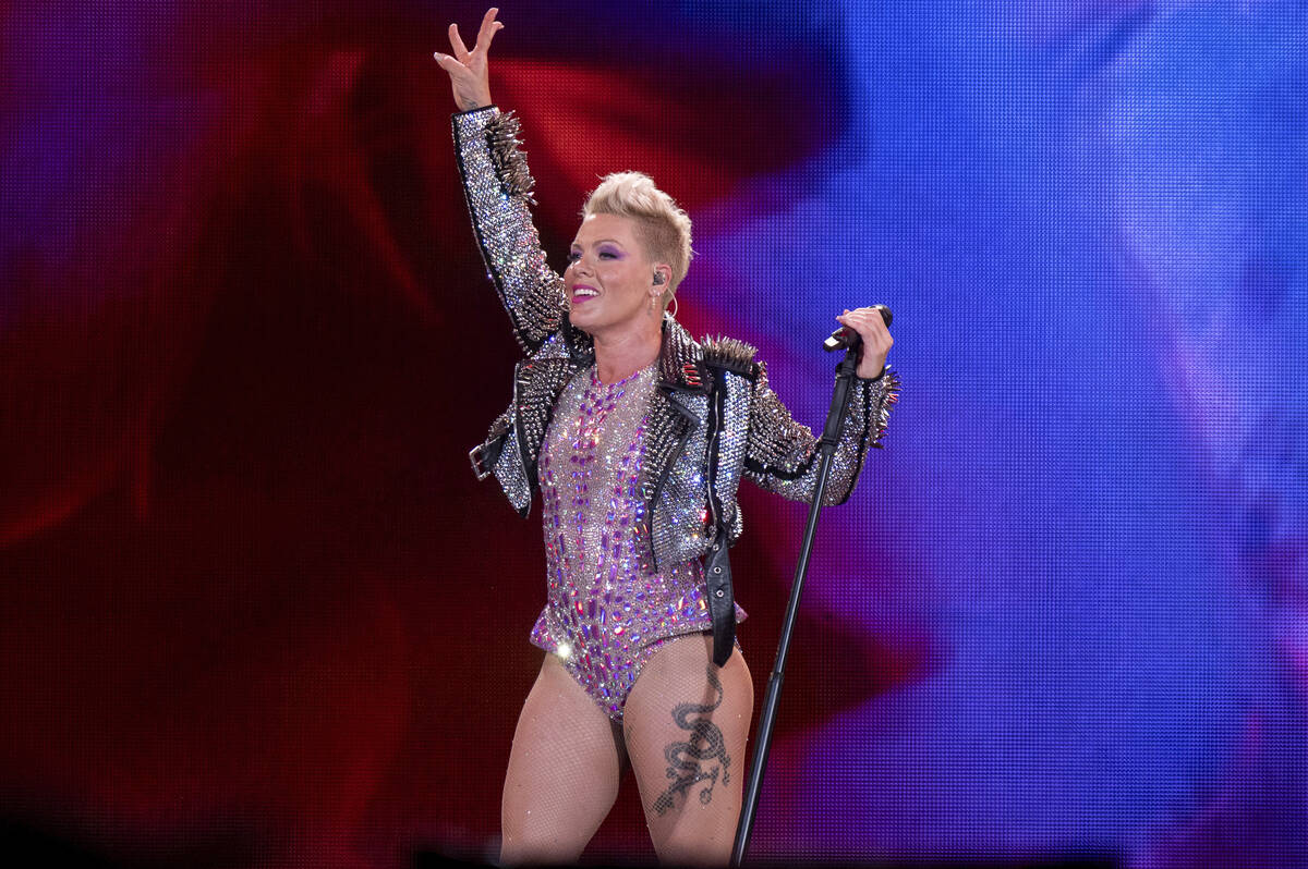 Pink performs at Music Midtown on Friday, Sept. 15, 2023, at Piedmont Park in Atlanta. (Photo b ...