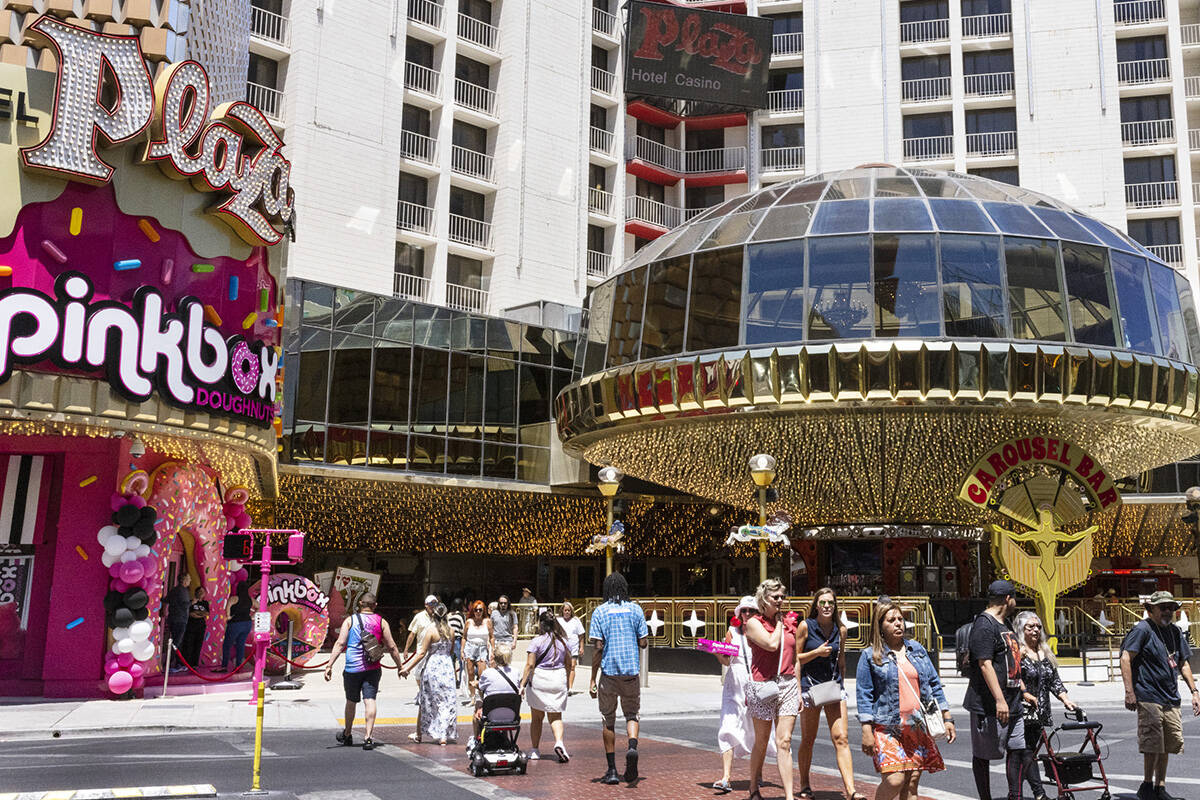 Carousel Bar is seen at the Plaza hotel and casino on June 8, 2023, in downtown Las Vegas. The ...