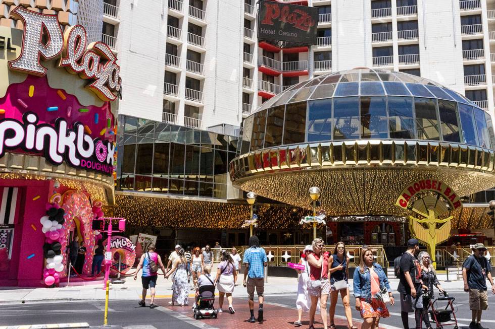 Carousel Bar is seen at the Plaza hotel and casino on June 8, 2023, in downtown Las Vegas. The ...