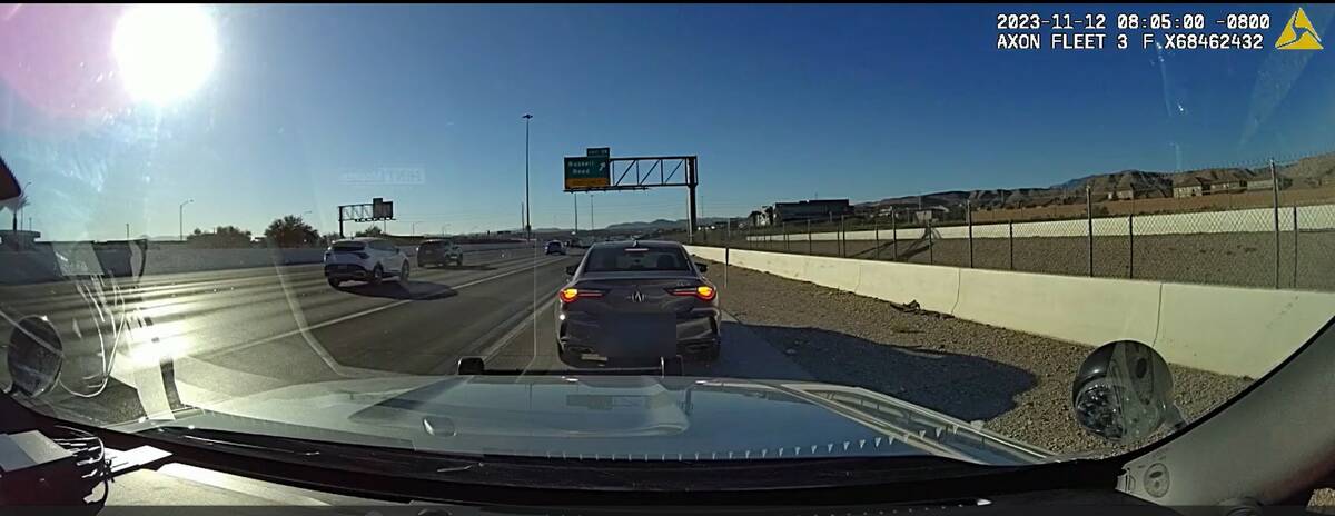 Fahid Amin's Acura TLX pictured on dash camera footage during his traffic stop on Sunday, Nov. ...