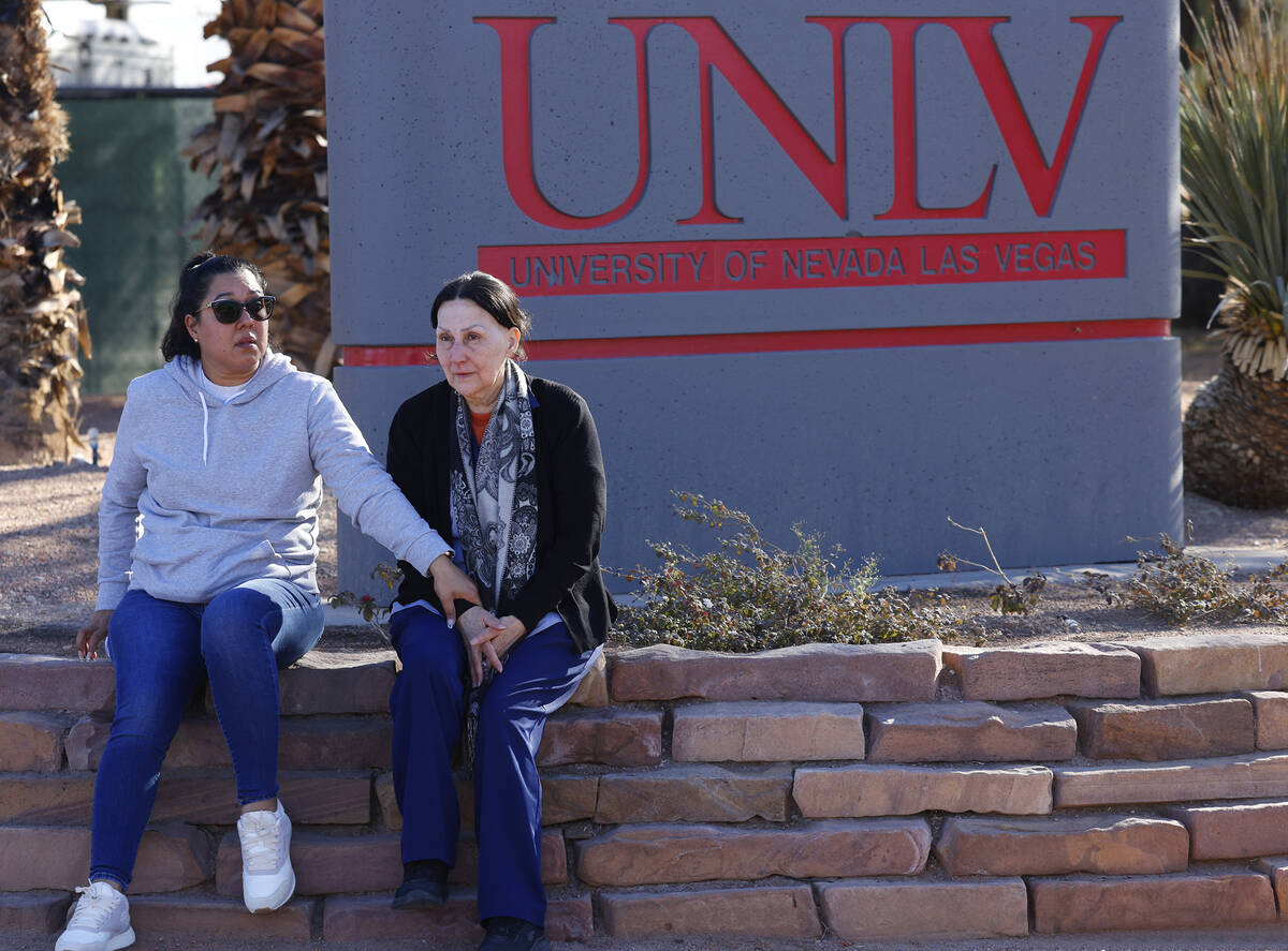 Parents gather outside of UNLV where police confirmed multiple shooting victim at the campus, o ...