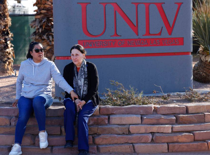 Parents gather outside of UNLV where police confirmed multiple shooting victim at the campus, o ...