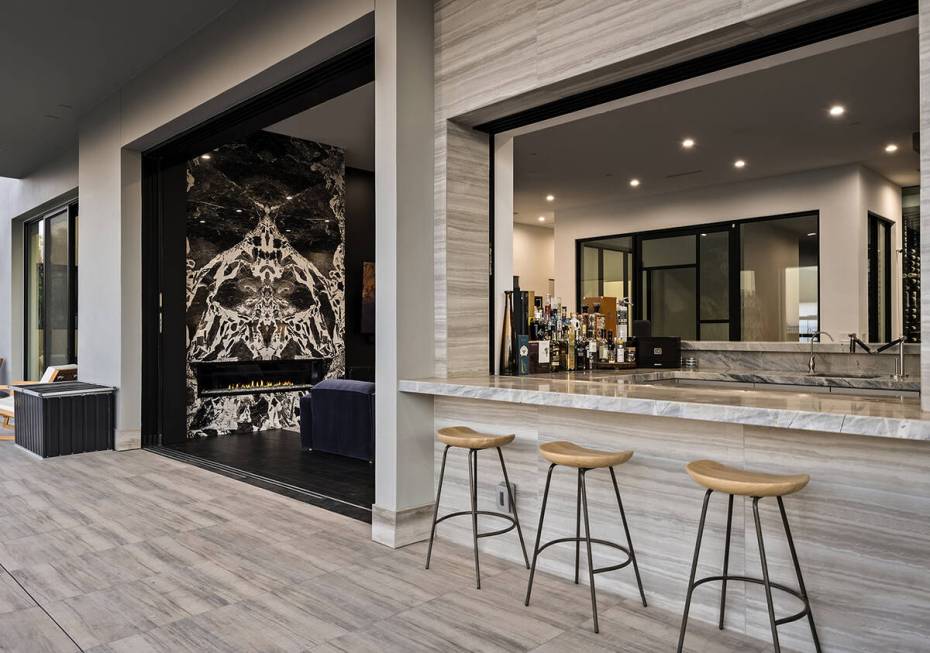 A home in The Ridges in Summerlin features a bar. (Simply Vegas)