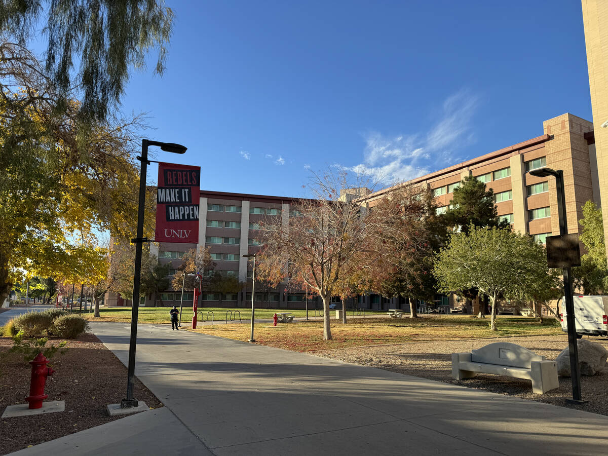 The Tonopah Complex dorms are quiet on the UNLV campus in Las Vegas Thursday, Dec. 7, 2023, the ...