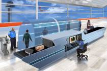 This rendering shows what Transportation Security Administration self-screening could look like ...