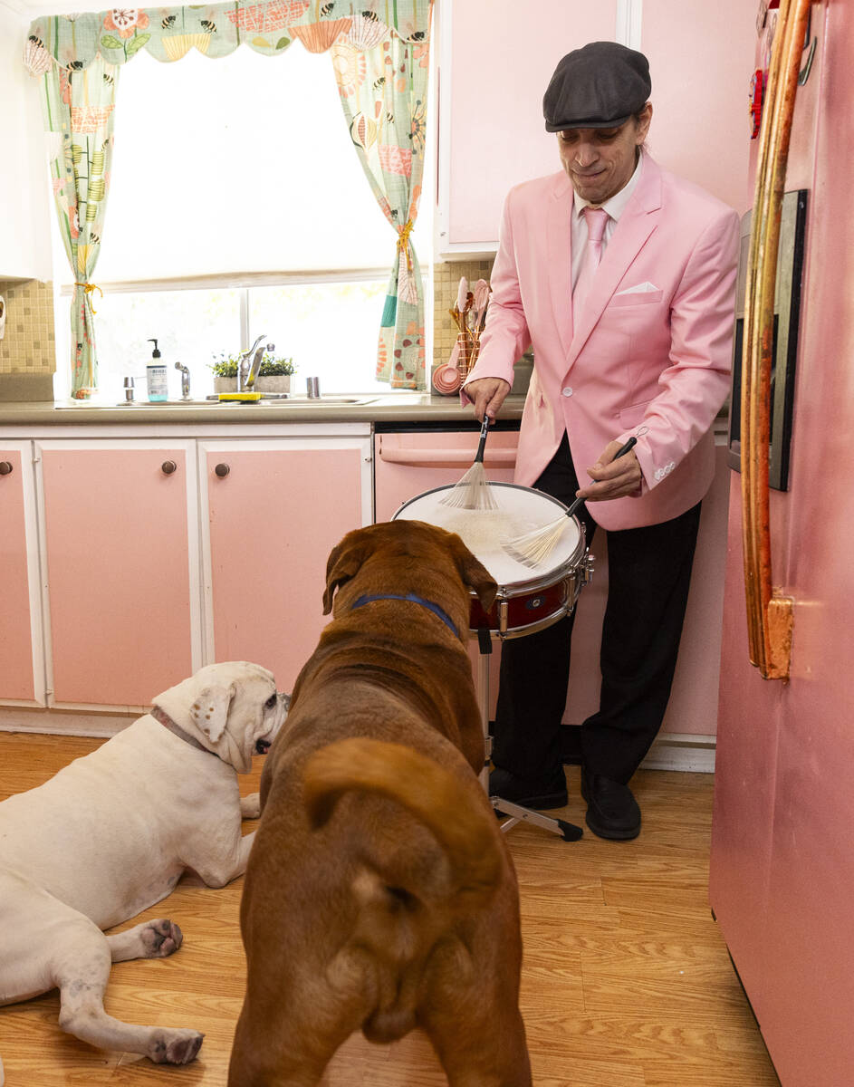 Drummer Mike “Beans” Benigno performs for a crowd during “The Sweets&#x201 ...