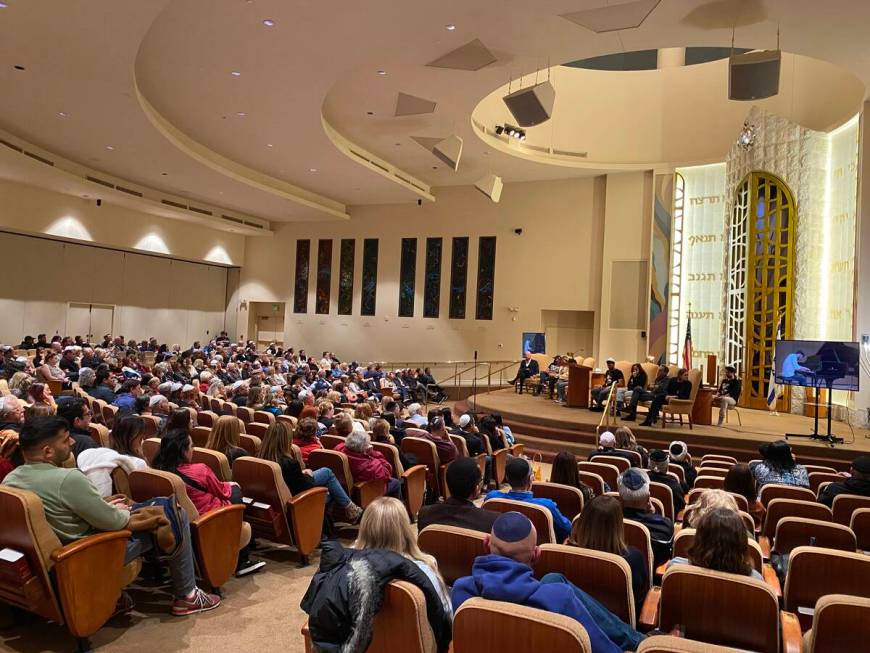 Hundreds gathered inside Temple Beth Sholom to hear the stories of the family and friends of th ...