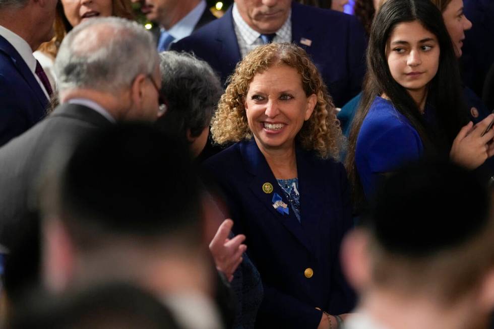 Rep. Debbie Wasserman Schultz, D-Fla., arrives before President Joe Biden and first lady Jill B ...