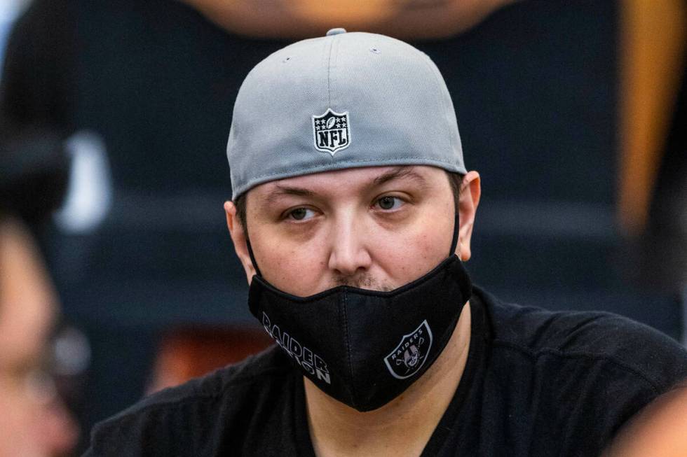 Rob Mercer watches the play during the final starting flight of World Series of Poker $10,000 b ...