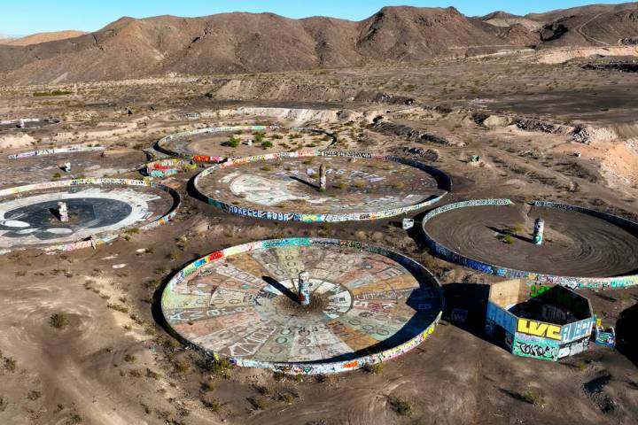 An aerial view of Three Kids Mine, an abandoned mine to be buried and developed on top of it, i ...