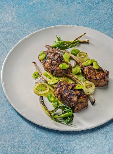 Harissa-grilled lamb chops from Orla, the restaurant from James Beard Award-winning chef Michae ...