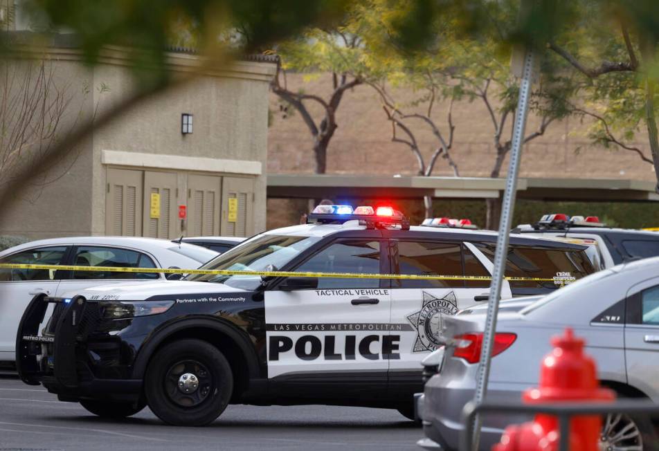 Las Vegas police investigate after four people are found dead in a shooting at a northwest vall ...