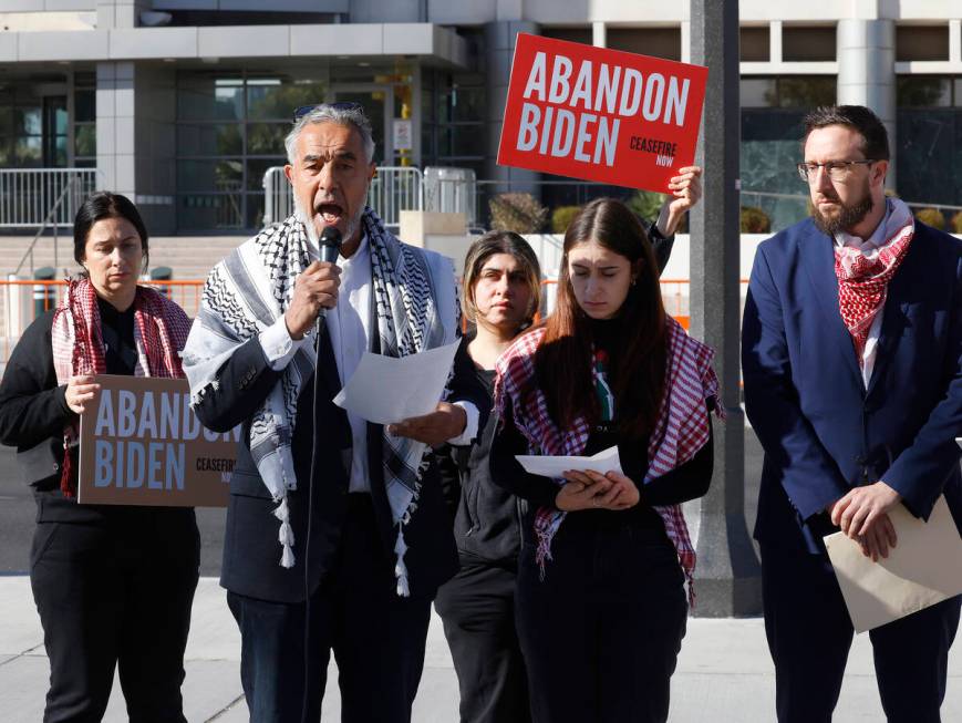 Imam Alaziz Eddebbarh, a Religious Community leader in the Nevada Muslim Community, speaks duri ...