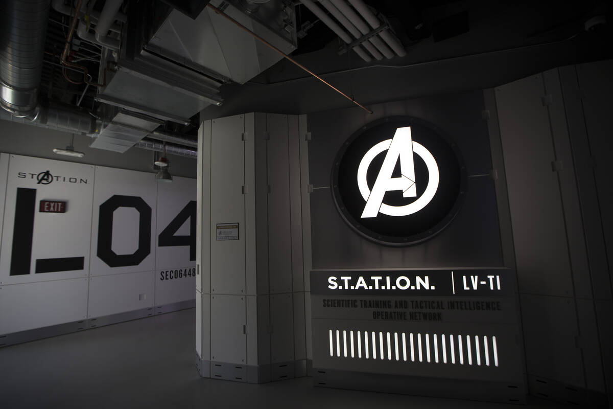 The entrance to the Marvel's Avengers Station inside the Treasure Island hotel-casino is seen o ...