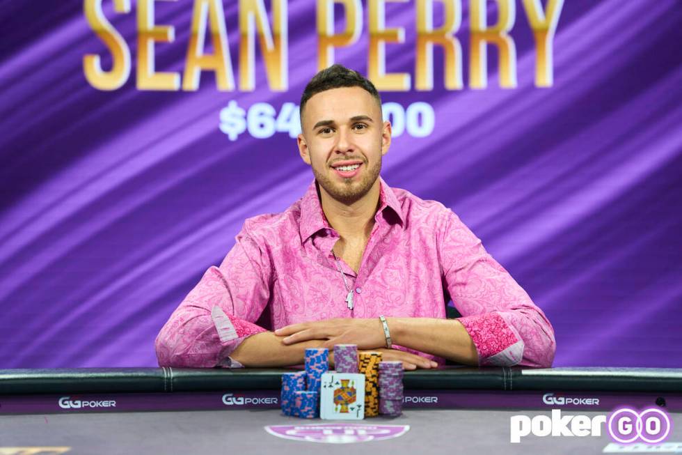 Sean Perry after winning PokerGO Cup event No. 8 ($50,000 buy-in No-limit Hold'em) for $640,000 ...