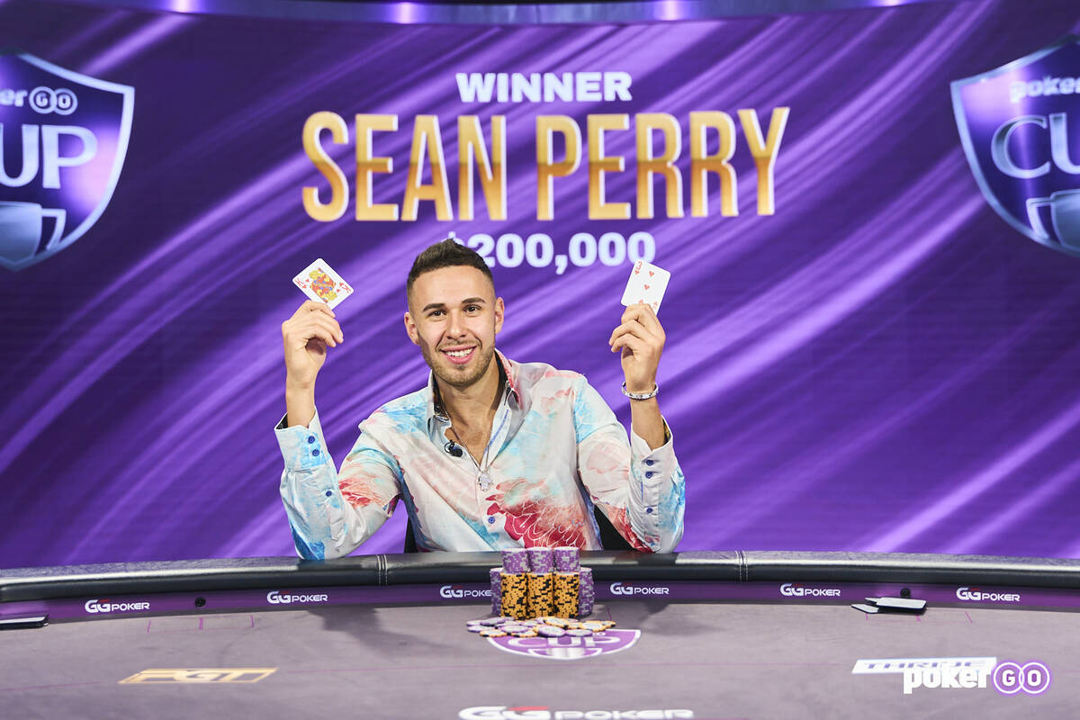 Sean Perry after winning PokerGO Cup event No. 2 ($10,000 buy-in No-limit Hold'em) for $200,000 ...