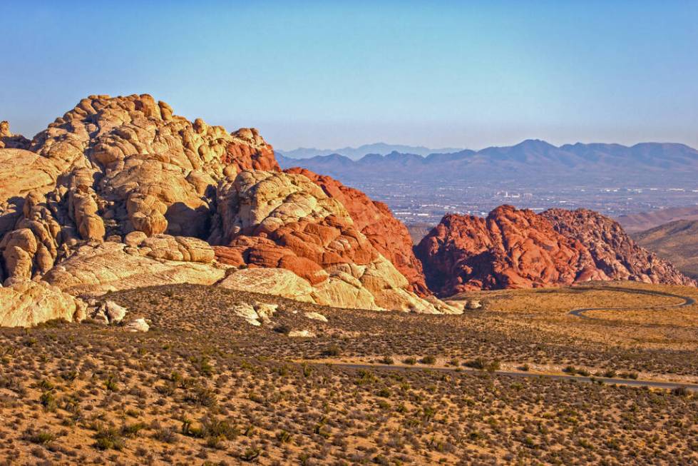 Red Rock Canyon on Tuesday, Jan. 5, 2021, in Las Vegas. (Benjamin Hager/Las Vegas Review-Journa ...