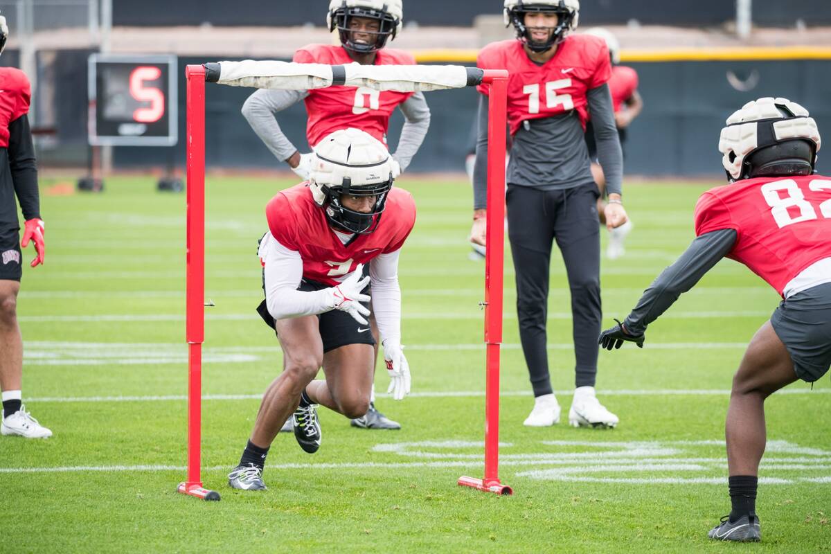 UNLV practices in preparation for Tuesday's Guaranteed Rate Bowl at Chase Field in Phoenix, Ari ...