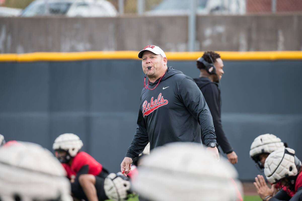 UNLV football coach Barry Odom watches his team practice in preparation for Tuesday's Guarantee ...