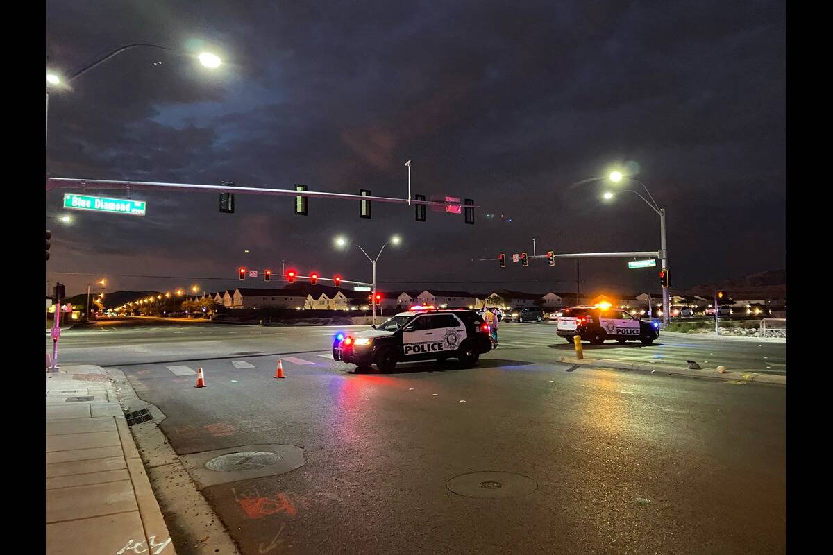 The Las Vegas Metropolitan Police Department investigates a shooting involving officers on Wedn ...