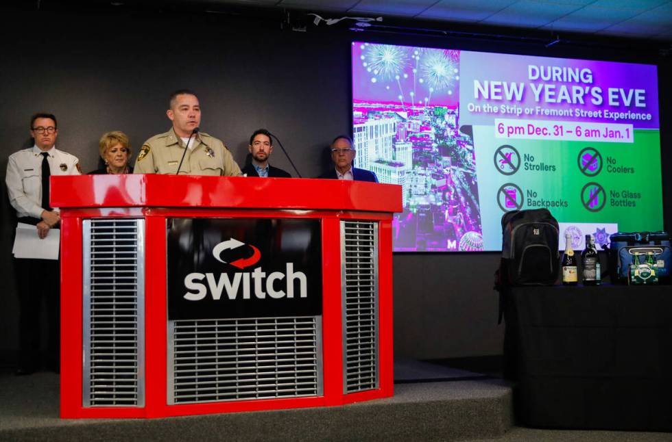 Undersheriff Andrew Walsh with the Las Vegas Metropolitan Police Department speaks during the N ...