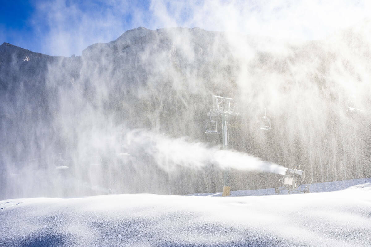 Snow making at Lee Canyon on Dec. 13, 2023. (Lee Canyon photo)