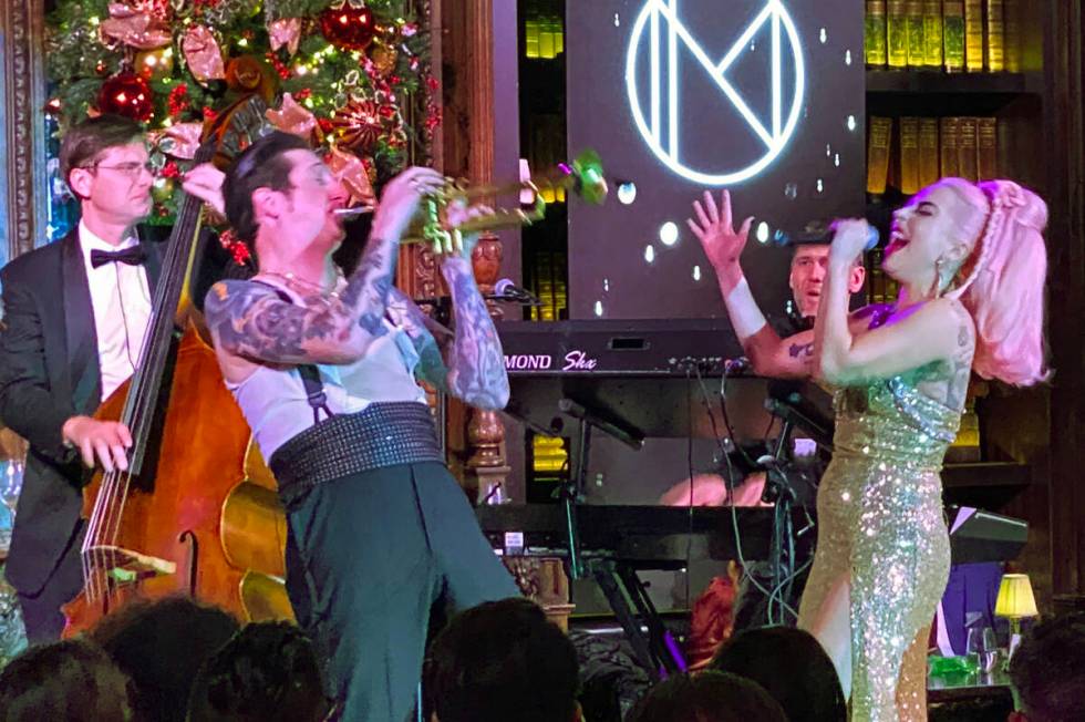 Brian Newman and Lady Gaga, perform at NoMad Restaurant at Park MGM on the Strip on New Year's ...