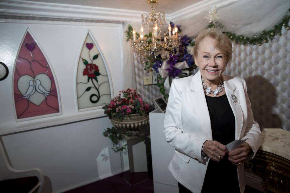 Charolette Richards, owner of A Little White Wedding, at her Las Vegas business, Wednesday, Jan ...