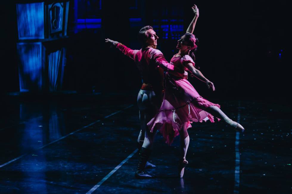 Robert Fulton, left, performs with Betsy Lucas as the Nutcracker and Clara at the Smith Center ...