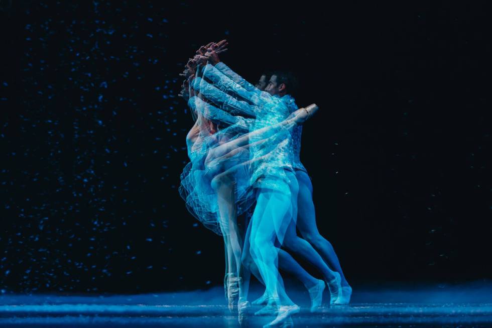 Nevada Ballet dancers Mirella Costa Neto, left, and Sergio Alvarez perform during a Nutcracker ...