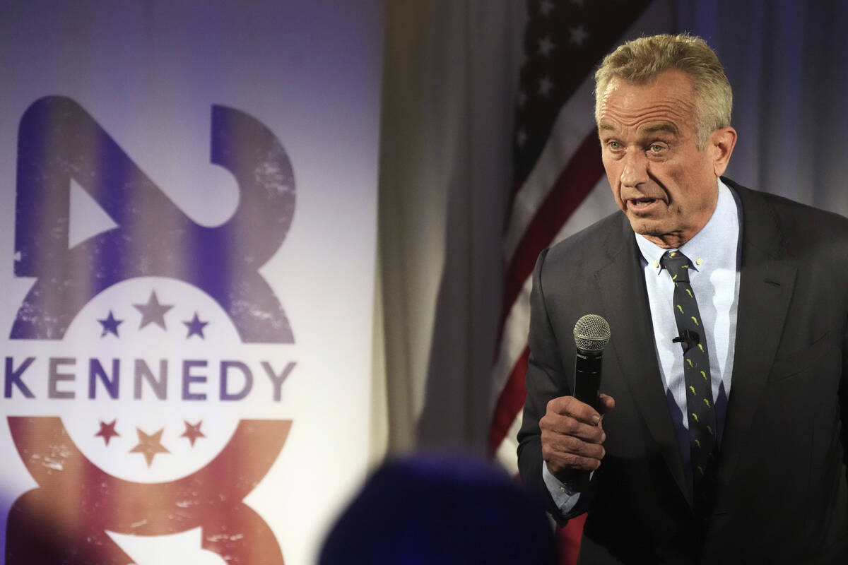 Independent presidential candidate Robert F. Kennedy Jr. speaks during a campaign event, Nov. 1 ...