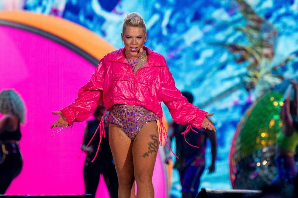 Pink performs at Music Midtown on Friday, Sept. 15, 2023, at Piedmont Park in Atlanta. (Photo b ...