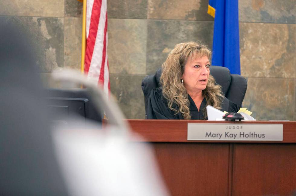 File photo of District Judge Mary Kay Holthus. (Elizabeth Page Brumley/Las Vegas Review-Journa ...