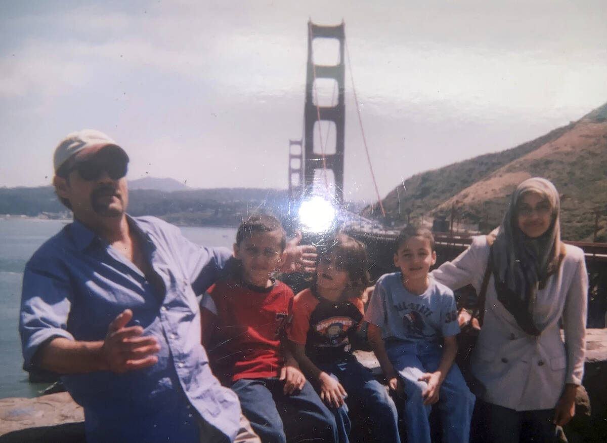 This undated image provided by Fadi Sckak shows a family photo of Abedalla Sckak with his wife ...