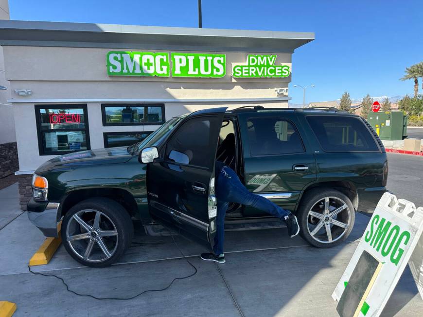 A Smog Plus DMV Registration kiosk in Las Vegas Thursday, April 27, 2023. (K.M. Cannon/Las Vega ...