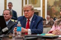 Former President Donald Trump attends the Trump Organization civil fraud trial in New York Stat ...