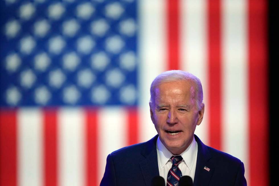 President Joe Biden speaks in Blue Bell, Pa., Friday, Jan. 5, 2024. (AP Photo/Matt Rourke)