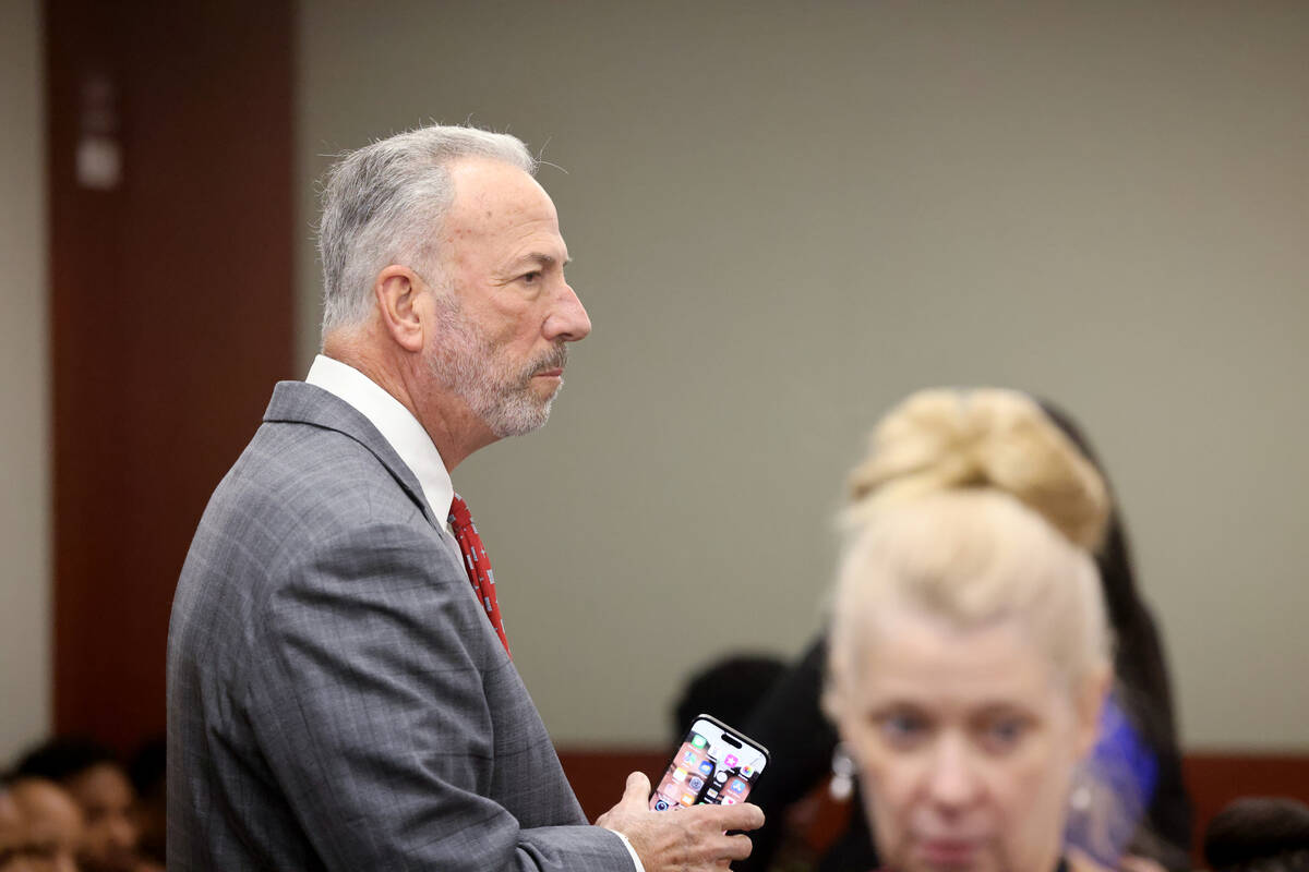 Clark County District Attorney Steve Wolfson arrives in court for a sentencing hearing for Deob ...